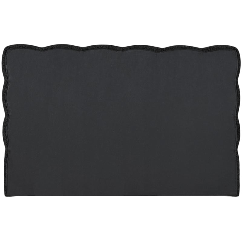 Bowery Hill Contemporary Deep Channel Tufted Black Boucle Fabric Full Bed
