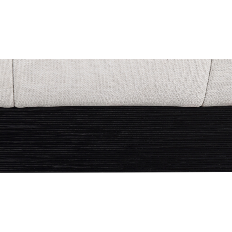 Bowery Hill Contemporary Beige Linen Textured Fabric Full Bed