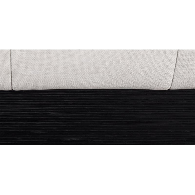 Bowery Hill Contemporary Beige Linen Textured Fabric Queen Bed