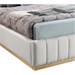 Bowery Hill Contemporary Cream Linen Textured Fabric Queen Bed