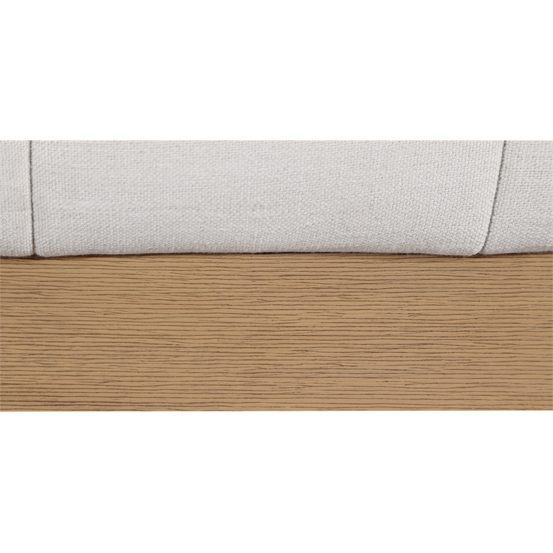 Bowery Hill Contemporary Cream Linen Textured Fabric Queen Bed
