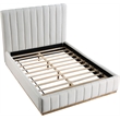 Bowery Hill Contemporary Cream Linen Textured Fabric Queen Bed