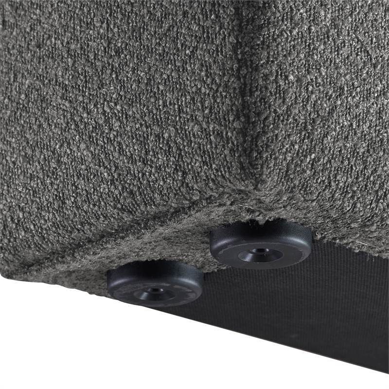 Bowery Hill Contemporary Rich Grey Boucle Durable Fabric Twin Bed