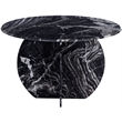Bowery Hill Contemporary Handcrafted Genuine Marble Black Dining Table