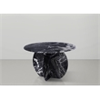 Bowery Hill Contemporary Handcrafted Genuine Marble Black Dining Table