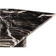 Bowery Hill Contemporary Handcrafted Genuine Marble Black Dining Table