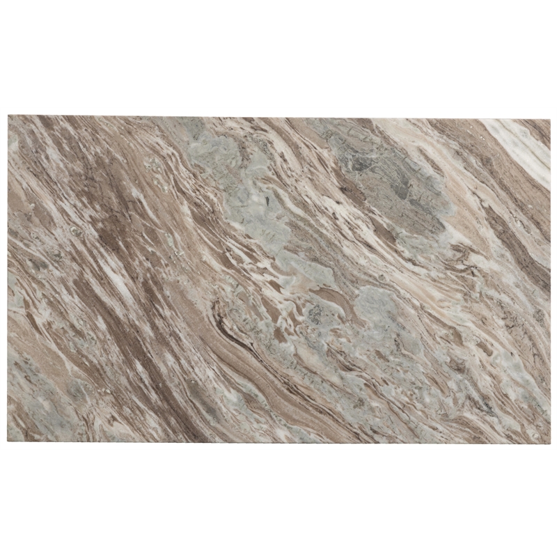 Bowery Hill Contemporary Handcrafted Genuine Marble Brown Dining Table