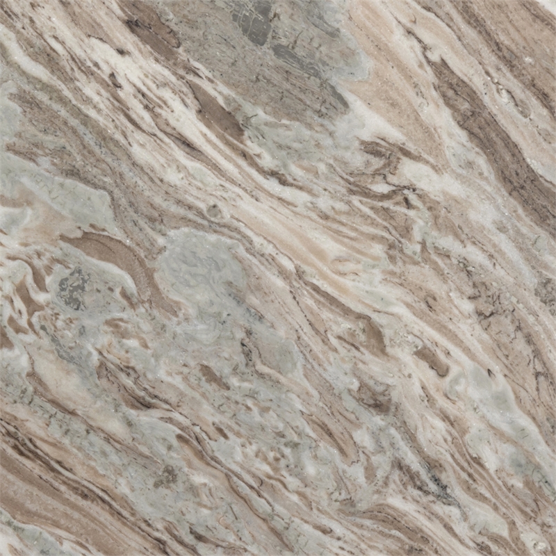 Bowery Hill Contemporary Handcrafted Genuine Marble Brown Dining Table