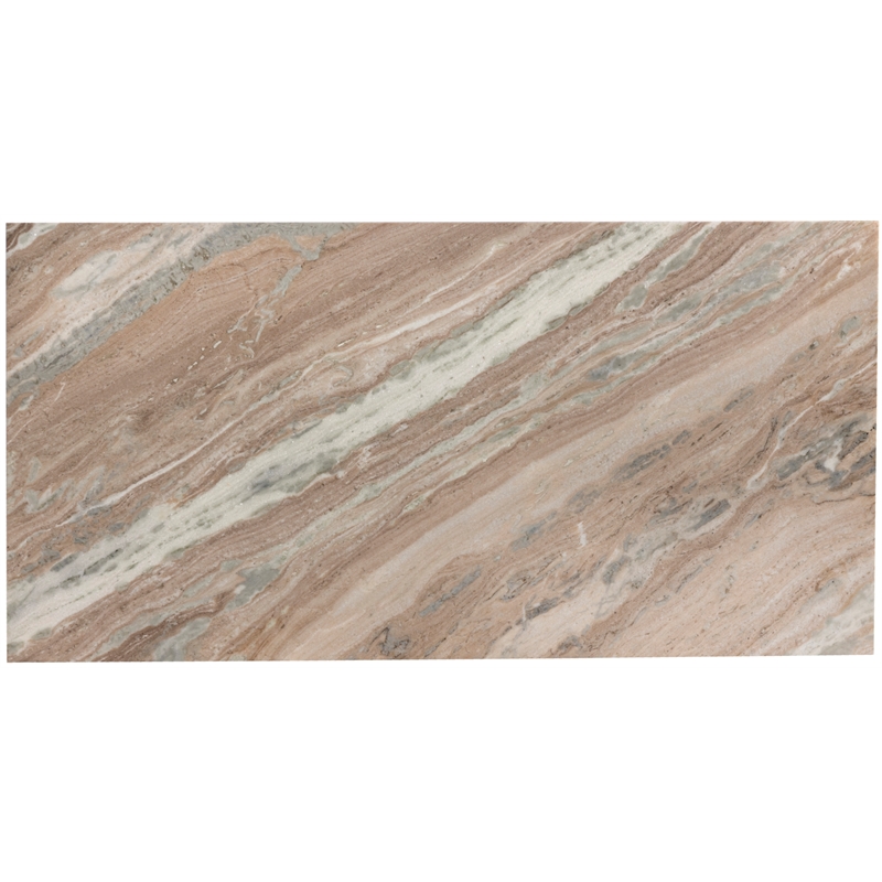 Bowery Hill Contemporary Handcrafted Genuine Marble Brown Dining Table