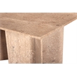 Bowery Hill Contemporary Handcrafted Genuine Travertine Beige Dining Table