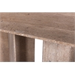 Bowery Hill Contemporary Handcrafted Genuine Travertine Beige Dining Table