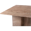 Bowery Hill Contemporary Handcrafted Genuine Travertine Beige Dining Table
