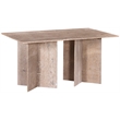 Bowery Hill Contemporary Handcrafted Genuine Travertine Beige Dining Table