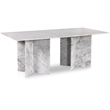 Bowery Hill Contemporary Handcrafted Genuine Marble White Dining Table