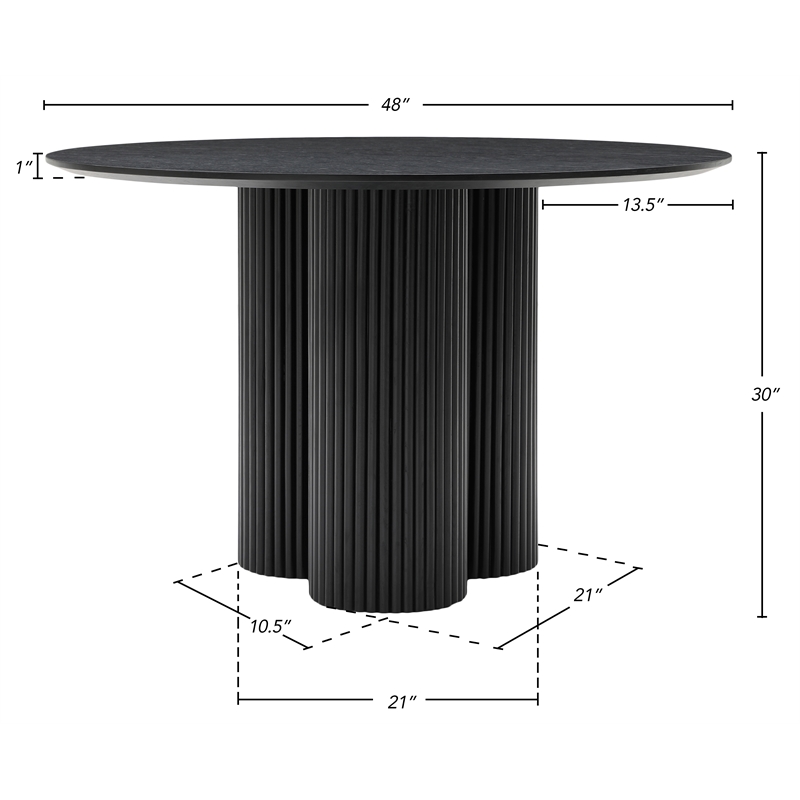 Bowery Hill Mid-Century Modern Black Oak Veneer 48