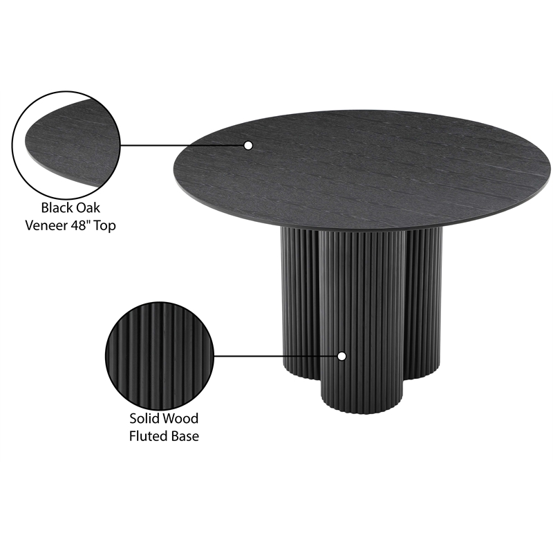 Bowery Hill Mid-Century Modern Black Oak Veneer 48