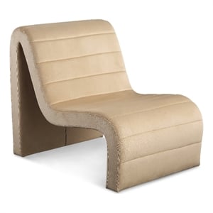 Bowery Hill Contemporary Deep Channel Tufted Rich Camel Velvet Accent Chair