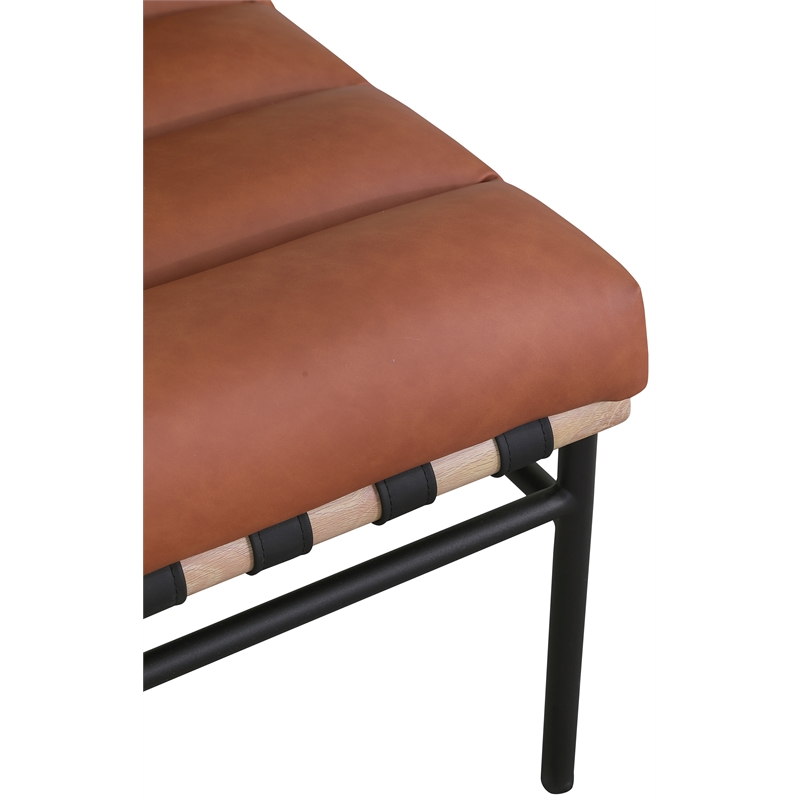 Bowery Hill Contemporary Soft Cognac Vegan Leather Accent Chair