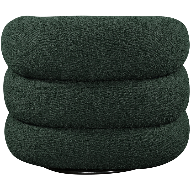 Bowery Hill Contemporary Green Boucle Fabric Swivel Accent Chair