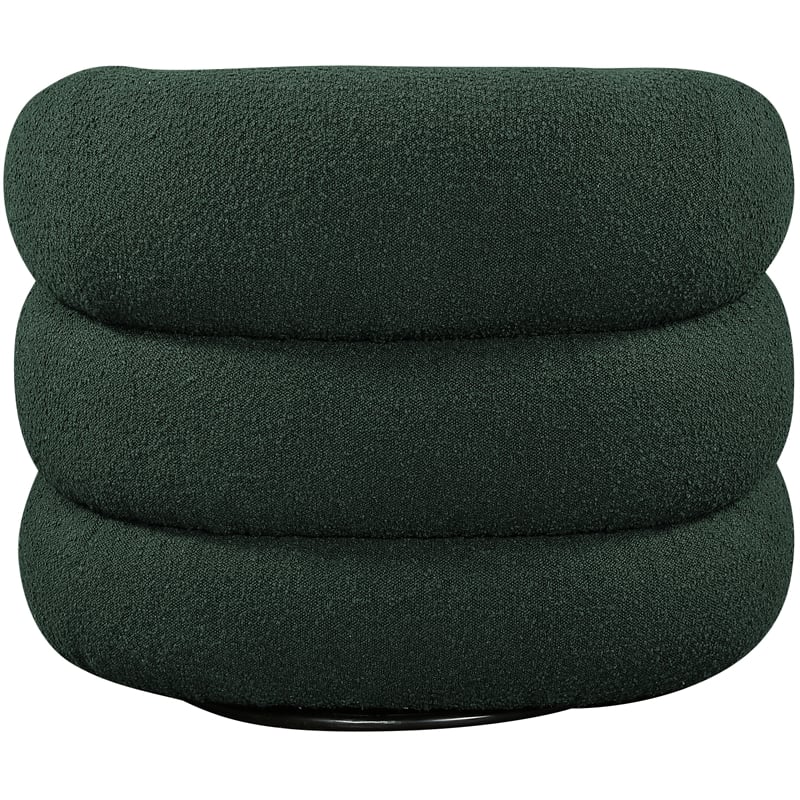 Bowery Hill Contemporary Green Boucle Fabric Swivel Accent Chair