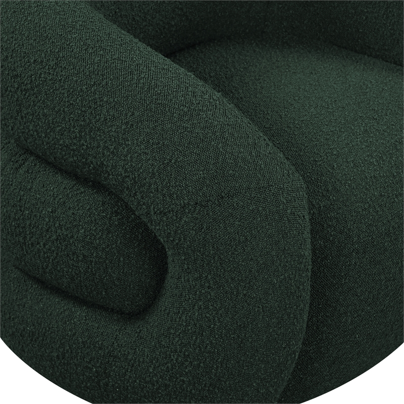 Bowery Hill Contemporary Green Boucle Fabric Swivel Accent Chair