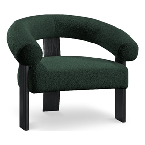 Bowery Hill Contemporary Rich Green Boucle Fabric Accent Chair