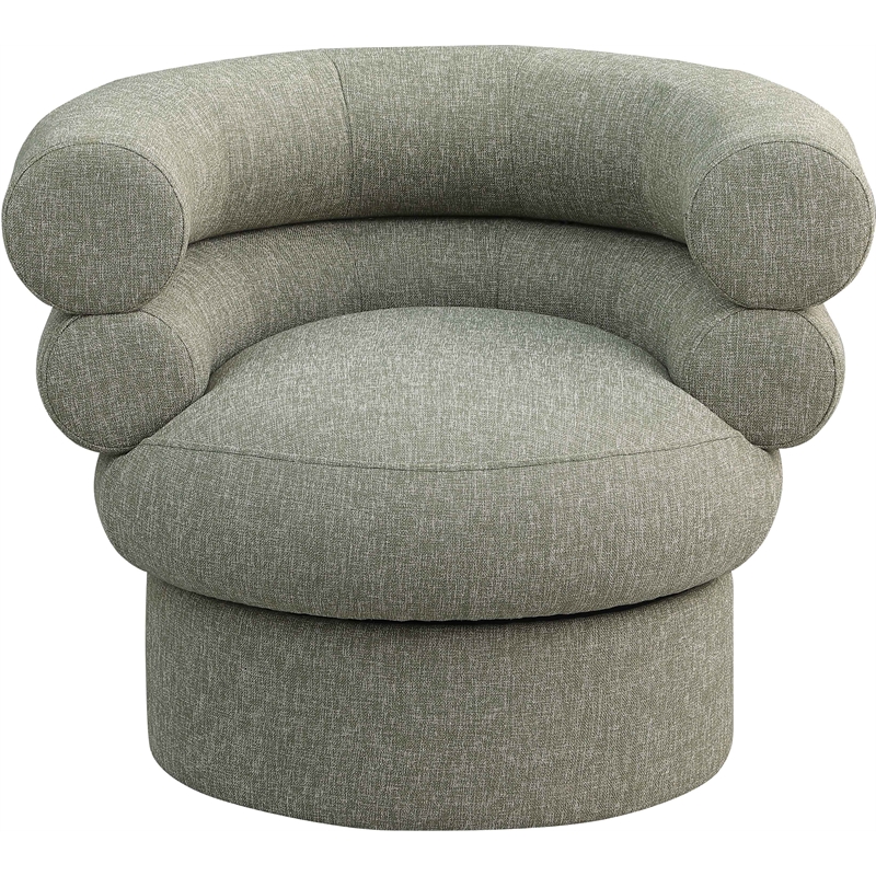 Bowery Hill Upholstered Green Linen Textured Fabric Accent Swivel Chair