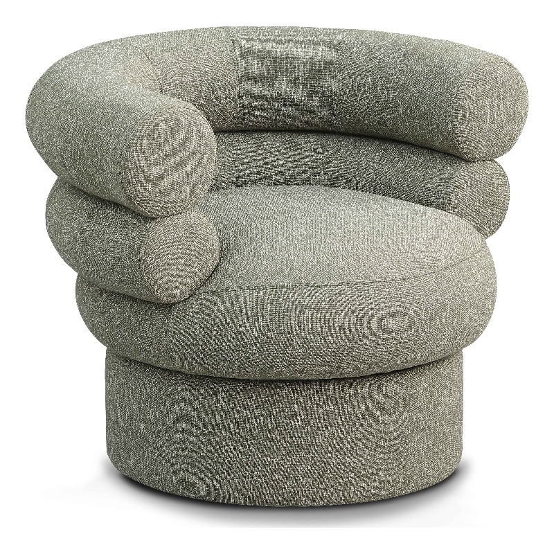Bowery Hill Upholstered Green Linen Textured Fabric Accent Swivel Chair