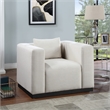 Bowery Hill Contemporary Rich Beige Linen Textured Fabic Chair