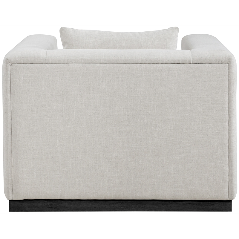 Bowery Hill Contemporary Rich Beige Linen Textured Fabic Chair