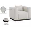 Bowery Hill Contemporary Rich Beige Linen Textured Fabic Chair