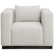 Bowery Hill Contemporary Rich Beige Linen Textured Fabic Chair