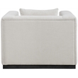 Bowery Hill Contemporary Rich Beige Linen Textured Fabic Chair