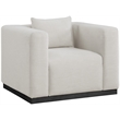 Bowery Hill Contemporary Rich Beige Linen Textured Fabic Chair