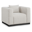 Bowery Hill Contemporary Rich Beige Linen Textured Fabic Chair