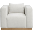 Bowery Hill Contemporary Rich Cream Linen Textured Fabic Chair