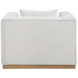 Bowery Hill Contemporary Rich Cream Linen Textured Fabic Chair