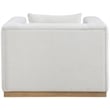 Bowery Hill Contemporary Rich Cream Linen Textured Fabic Chair