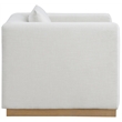 Bowery Hill Contemporary Rich Cream Linen Textured Fabic Chair