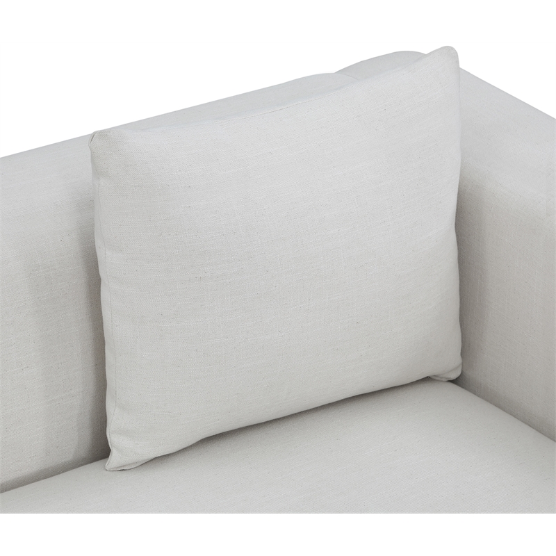 Bowery Hill Contemporary Rich Cream Linen Textured Fabic Chair
