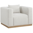 Bowery Hill Contemporary Rich Cream Linen Textured Fabic Chair