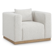 Bowery Hill Contemporary Rich Cream Linen Textured Fabic Chair