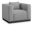 Bowery Hill Contemporary Rich Grey Linen Textured Fabic Chair