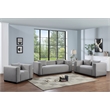Bowery Hill Contemporary Rich Grey Linen Textured Fabic Chair
