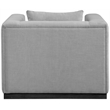 Bowery Hill Contemporary Rich Grey Linen Textured Fabic Chair