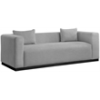 Bowery Hill Contemporary Rich Grey Linen Textured Fabic Sofa