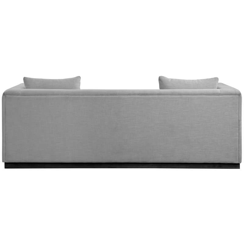 Bowery Hill Contemporary Rich Grey Linen Textured Fabic Sofa