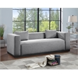 Bowery Hill Contemporary Rich Grey Linen Textured Fabic Sofa