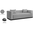 Bowery Hill Contemporary Rich Grey Linen Textured Fabic Sofa