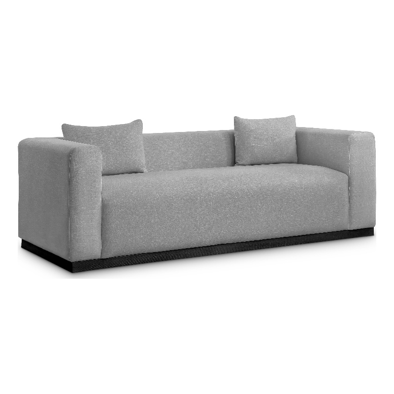 Bowery Hill Contemporary Rich Grey Linen Textured Fabic Sofa